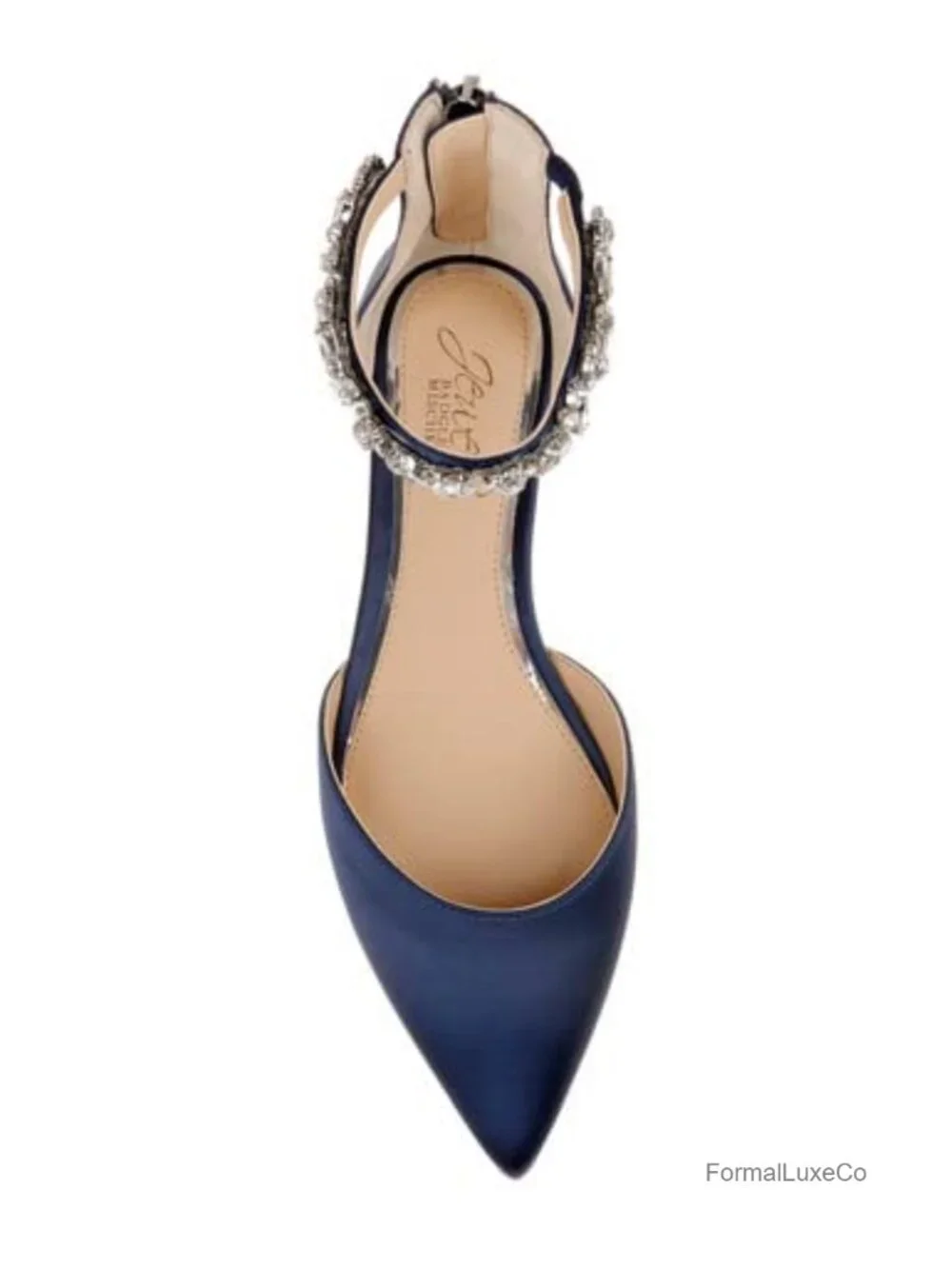 Satin Ballet Flats with Ankle Strap and Padded Insole